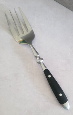 Hampton Silversmiths BISTRO BLACK Serving Fork Stainless Rivets Glossy Flatware